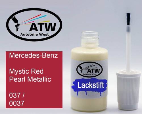 Mercedes-Benz, Mystic Red Pearl Metallic, 037 / 0037: 20ml Lackstift, von ATW Autoteile West.